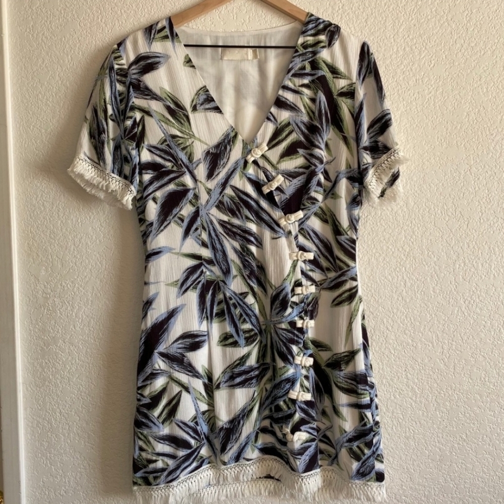 The Jetset Diaries Floral Tassel Mini Dress